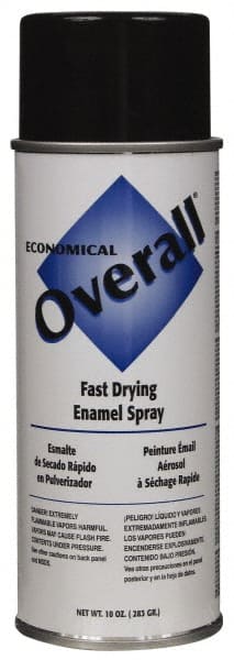 Enamel Spray Paint: Black, Gloss, 10 oz Indoor & Outdoor, Use on Metal, Wood, Concrete & Masonry, 50 to 100 ° F