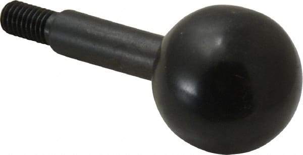 Gibraltar - 10-32 Stem, 3/4" Knob Diam, 1/4" Shaft Diam, Gear Lever Arm with Ball Knob - 3/8" Thread Length, 1-1/2" Handle Length, Carbon Steel Shaft, Plastic Knob - Industrial Tool & Supply