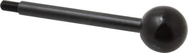 Gibraltar - 10-32 Stem, 3/4" Knob Diam, 1/4" Shaft Diam, Gear Lever Arm with Ball Knob - 3/8" Thread Length, 3" Handle Length, Carbon Steel Shaft, Plastic Knob - Industrial Tool & Supply