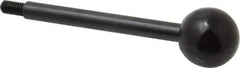 Gibraltar - 10-32 Stem, 3/4" Knob Diam, 1/4" Shaft Diam, Gear Lever Arm with Ball Knob - 3/8" Thread Length, 3" Handle Length, Carbon Steel Shaft, Plastic Knob - Industrial Tool & Supply