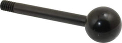 Gibraltar - 1/4-20 Stem, 3/4" Knob Diam, 1/4" Shaft Diam, Gear Lever Arm with Ball Knob - 3/8" Thread Length, 2-1/2" Handle Length, Carbon Steel Shaft, Plastic Knob - Industrial Tool & Supply