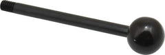 Gibraltar - 1/4-20 Stem, 3/4" Knob Diam, 1/4" Shaft Diam, Gear Lever Arm with Ball Knob - 3/8" Thread Length, 3-1/2" Handle Length, Carbon Steel Shaft, Plastic Knob - Industrial Tool & Supply