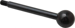 Gibraltar - 5/16-18 Stem, 1" Knob Diam, 3/8" Shaft Diam, Gear Lever Arm with Ball Knob - 1/2" Thread Length, 4" Handle Length, Carbon Steel Shaft, Plastic Knob - Industrial Tool & Supply