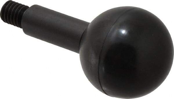 Gibraltar - 3/8-16 Stem, 1-3/8" Knob Diam, 1/2" Shaft Diam, Gear Lever Arm with Ball Knob - 1/2" Thread Length, 2-1/2" Handle Length, Carbon Steel Shaft, Plastic Knob - Industrial Tool & Supply