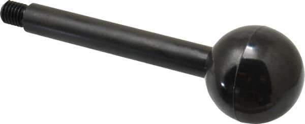 Gibraltar - 1/2-13 Stem, 1-7/8" Knob Diam, 5/8" Shaft Diam, Gear Lever Arm with Ball Knob - 5/8" Thread Length, 6" Handle Length, Carbon Steel Shaft, Plastic Knob - Industrial Tool & Supply