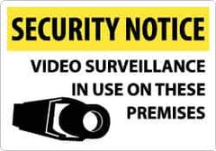 NMC - "Security Notice - Video Surveillance in Use on These Premises", 14" Long x 20" Wide, Aluminum Safety Sign - Rectangle, 0.04" Thick, Use for Security & Admittance - Industrial Tool & Supply