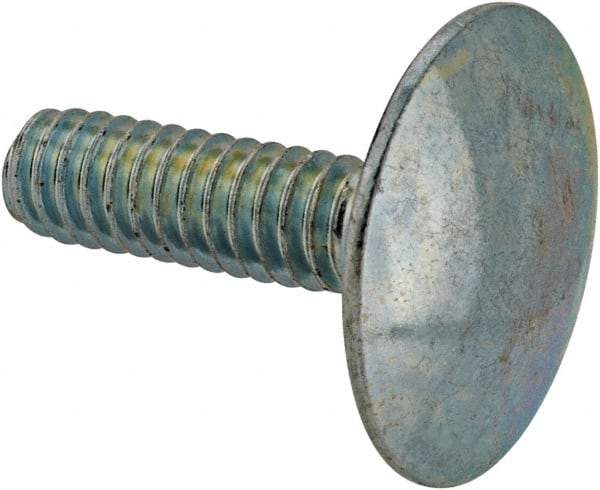 Value Collection - 1/4-20, 7/8" Length Under Head, Step Bolt - 27/32" Head Diam, 1006-1050 Steel, Zinc-Plated Finish - Industrial Tool & Supply