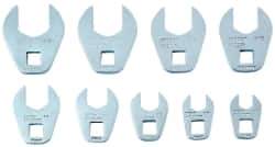 Proto - 9 Piece 3/8" Drive Open End Crowfoot Wrench Set - 3/8 to 7/8" - Industrial Tool & Supply