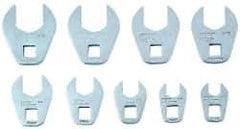 Proto - 9 Piece 3/8" Drive Open End Crowfoot Wrench Set - 3/8 to 7/8" - Industrial Tool & Supply