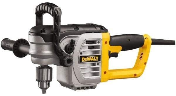 DeWALT - 1/2" Keyed Chuck, 330 & 1,300 RPM, Stud & Joist Handle Electric Drill - 11 Amps, Reversible, Includes 2-Position Side Handle, Bail Handle, Chuck Key with Holder - Industrial Tool & Supply
