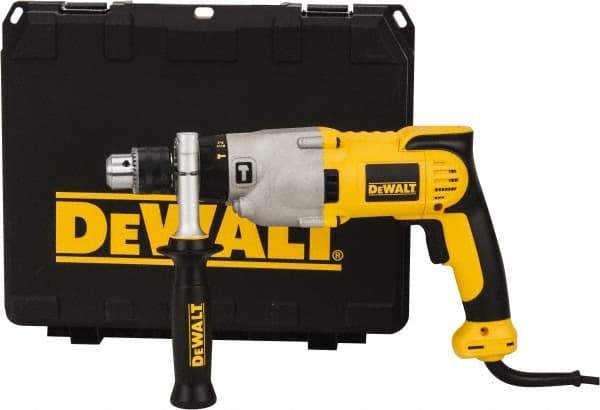 DeWALT - 120 Volt 1/2" Keyed Chuck Electric Hammer Drill - 0 to 56,000 BPM, 0 to 1,200 & 0 to 3,500 RPM, Reversible - Industrial Tool & Supply