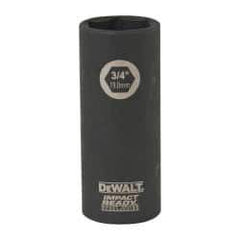 DeWALT - 3/8" Drive 3/4" Deep Impact Socket - 6 Points, 2-1/2" OAL - Industrial Tool & Supply