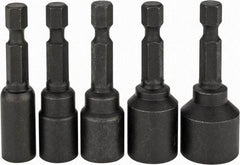 DeWALT - 5 Piece, Magnetic Nutsetter - 1/4 to 1/2" Hex, 1/4" Hex Drive - Industrial Tool & Supply