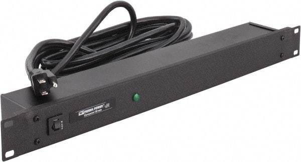 Wiremold - 6 Outlets, 120 Volts, 15 Amps, 15' Cord, Power Outlet Strip - 1 Circuits, Rack Mount, 5-15P NEMA Configuration, 19" Strip, cULus, UL Listed File 1449 - Industrial Tool & Supply