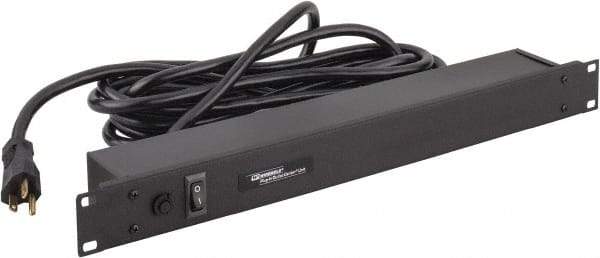 Wiremold - 6 Outlets, 120 Volts, 20 Amps, 15' Cord, Power Outlet Strip - Rack Mount, 6 Back NEMA Configuration, 19" Strip, cULus Recognized - Industrial Tool & Supply