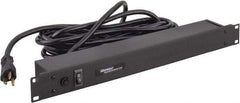 Wiremold - 6 Outlets, 120 Volts, 20 Amps, 15' Cord, Power Outlet Strip - Rack Mount, 6 Back NEMA Configuration, 19" Strip, cULus Recognized - Industrial Tool & Supply