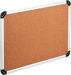 UNIVERSAL - 48" Wide x 36" High Open Cork Bulletin Board - Natural Cork, Silver Frame - Industrial Tool & Supply