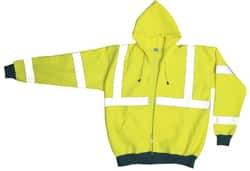 OccuNomix - Size M General Purpose & High Visibility Sweatshirt - Yellow, Polyester, Zipper Closure, 37 to 39" Chest - Industrial Tool & Supply