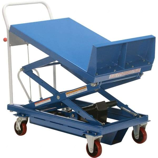 Vestil - 600 Lb Capacity Hydraulic Scissor Tilt Truck - 14" to 35" Lift Height, 36" Platform Length x 24" Platform Width - Industrial Tool & Supply