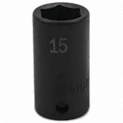 SK - Impact Socket - 3/8"DR 6PT 15MM SEMI-DEEP IMPACT SOCKET - Industrial Tool & Supply