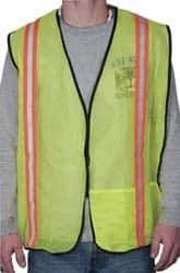 OccuNomix - Size XL High Visibility Yellow Mesh General Purpose Vest - 44 to 46" Chest, Hook & Loop Closure, 1 Pocket, Polyester - Industrial Tool & Supply