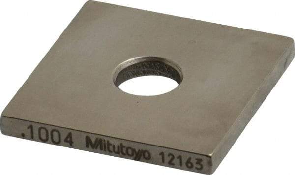 Mitutoyo - 0.1004" Square Steel Gage Block - Accuracy Grade 0, Includes Certificate of Inspection - Industrial Tool & Supply