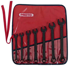 Proto - 7 Piece, 3/8" to 3/4", 12 Point Combination Wrench Set - Inch Measurement Standard, Black Oxide Finish, Comes in Nylon Roll - Industrial Tool & Supply