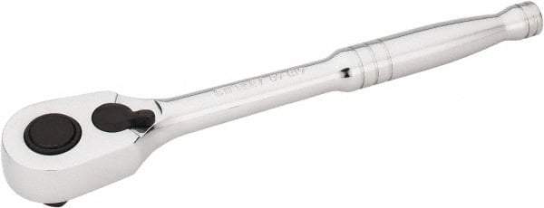 Stanley - 1/2" Drive Pear Head Ratchet - Chrome Finish, 8" OAL - Industrial Tool & Supply