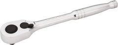 Stanley - 1/2" Drive Pear Head Ratchet - Chrome Finish, 8" OAL - Industrial Tool & Supply