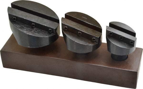 Interstate - 3 Piece, 3/4" Shank Diam, 1-1/2" to 2-1/2" Max Head Diam, Straight Shank, Fly Cutter Set - 1 Bit Per Cutter, 5/16 to 5/16" Tool Bit, Multiple Head Diams, Includes Wood Stand - Industrial Tool & Supply