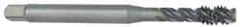 OSG - 1-1/4 - 7 UNC 4 Flute 2B Modified Bottoming Spiral Flute Tap - Vanadium High Speed Steel, Oxide Finish, 180mm OAL, Right Hand Flute, Right Hand Thread - Industrial Tool & Supply