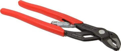 Knipex - 10" OAL, 1-1/4" Max Capacity, 1" Jaw Length, 19 Position Adjustable Tongue & Groove Pliers - Self-Gripping V-Jaws, Standard Head, Plastic Coated Handles - Industrial Tool & Supply
