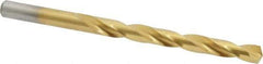 Chicago-Latrobe - Letter J 135° High Speed Steel Jobber Drill - TiN Finish, Right Hand Cut, Spiral Flute, Straight Shank, 4-1/8" OAL, Split Point - Industrial Tool & Supply