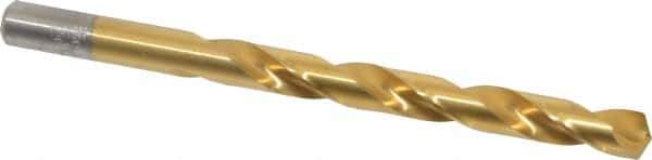Chicago-Latrobe - Letter U 135° High Speed Steel Jobber Drill - TiN Finish, Right Hand Cut, Spiral Flute, Straight Shank, 5" OAL, Split Point - Industrial Tool & Supply