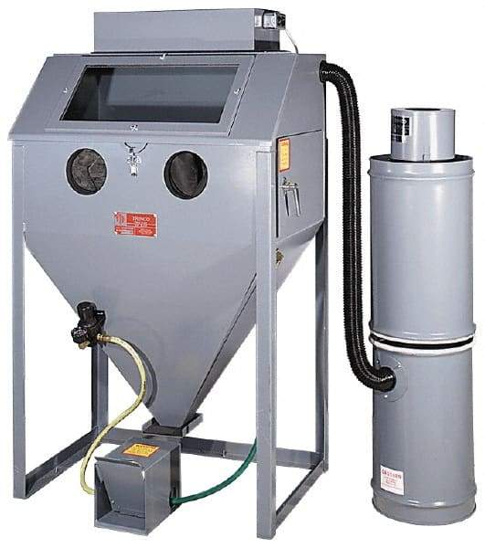 Trinco - 53" Wide x 65" High x 50" Deep Floor Sandblaster - Working Dimensions 48" Wide x 24" High x 24" Deep - Industrial Tool & Supply