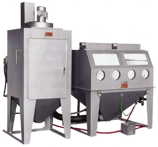Trinco - 52" Wide x 71" High x 77" Deep Pressure Sandblasting Unit - Working Dimensions 60" Wide x 31" High x 48" Deep - Industrial Tool & Supply