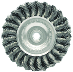 4" Diameter - 3/8-1/2" Arbor Hole - Knot Twist Stainless Straight Wheel - Industrial Tool & Supply