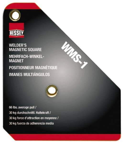 Bessey - 3-3/4" Wide x 3/4" Deep x 4-3/8" High Magnetic Welding & Fabrication Square - 66 Lb Average Pull Force - Industrial Tool & Supply