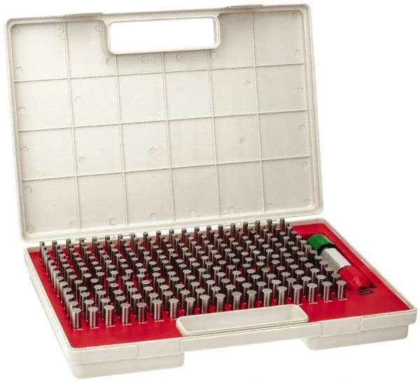 Starrett - 250 Piece, 0.251-0.5 Inch Diameter, Steel, Plug and Pin Gage Set - Plus 0.0002 Inch Tolerance, Class ZZ - Industrial Tool & Supply