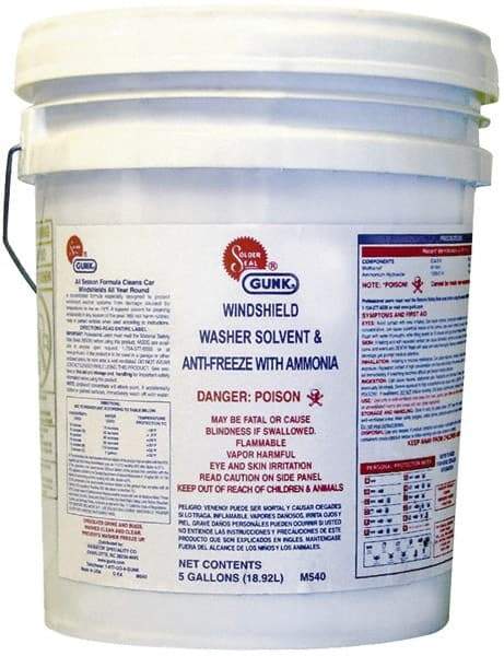 Gunk - Windshield Washer Fluid - 5 Gal Pail - Industrial Tool & Supply