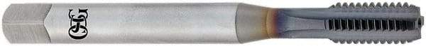 OSG - M6x1.00 Metric Coarse 6H 3 Flute TiCN Finish Powdered Metal Straight Flute Machine Tap - Bottoming, Right Hand Thread, 2-1/2" OAL, 1" Thread Length, D5 Limit, Oversize, Through Coolant - Exact Industrial Supply