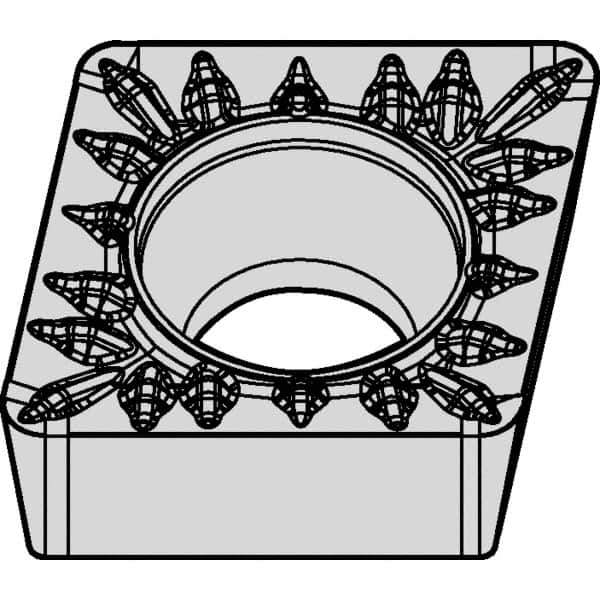 Kennametal - CCMT32.52 MP Grade KCK20B Carbide Turning Insert - TiOCN Finish, 80° Diamond, 3/8" Inscr Circle, 5/32" Thick, 1/32" Corner Radius - Industrial Tool & Supply