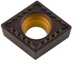 Kennametal - CCMT32.51 UF Grade KCP25 Carbide Turning Insert - TiCN/Al2O3 Finish, 80° Diamond, 3/8" Inscr Circle, 5/32" Thick, 1/64" Corner Radius - Industrial Tool & Supply