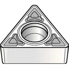 Kennametal - TPMT32.52 MF Grade KCM25B Carbide Turning Insert - TiOCN Finish, 60° Triangle, 3/8" Inscr Circle, 5/32" Thick, 1/32" Corner Radius - Industrial Tool & Supply