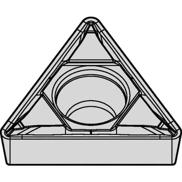Kennametal - TCMT21.51 FP Grade KTP10 Cermet Turning Insert - TiN/TiCN/TiN Finish, 60° Triangle, 1/4" Inscr Circle, 3/32" Thick, 1/64" Corner Radius - Industrial Tool & Supply