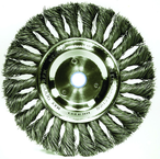 6" Diameter - 1/2-5/8" Arbor Hole - Knot Twist Stainless Straight Wheel - Industrial Tool & Supply