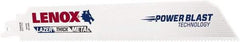 Lenox - 9" Long x 1" Thick, Bi-Metal Reciprocating Saw Blade - Straight Profile, 10 TPI, Toothed Edge - Industrial Tool & Supply