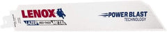 Lenox - 9" Long x 1" Thick, Bi-Metal Reciprocating Saw Blade - Straight Profile, 14 TPI, Toothed Edge - Industrial Tool & Supply