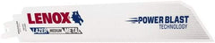 Lenox - 9" Long x 1" Thick, Bi-Metal Reciprocating Saw Blade - Straight Profile, 18 TPI, Toothed Edge - Industrial Tool & Supply