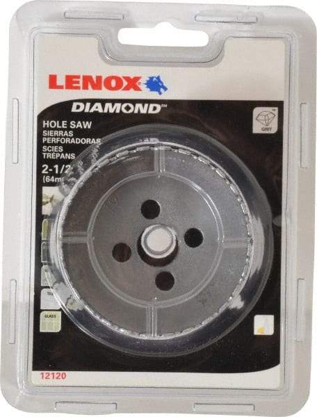 Lenox - 2-1/2" Diam, 1-5/8" Cutting Depth, Hole Saw - Diamond Grit Saw, Continuous Edge - Industrial Tool & Supply